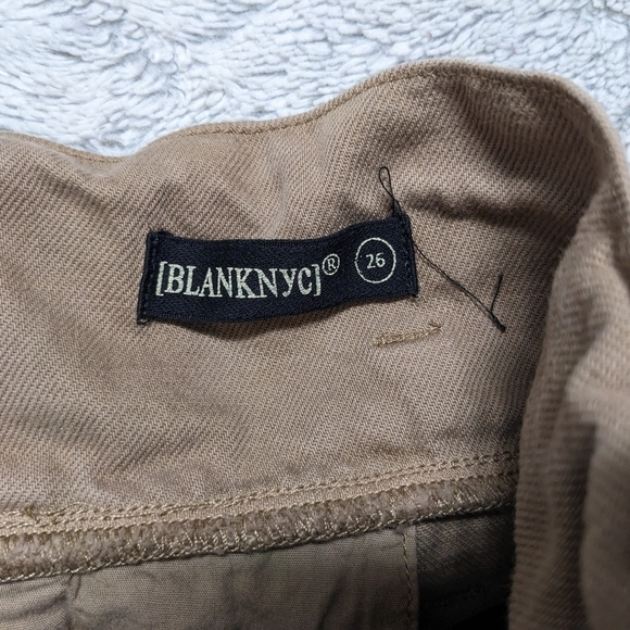 Blank NYC Paperbag Waist Tapered Pants Women's 26 Sand Storm Twill Belt - Picture 5 of 6